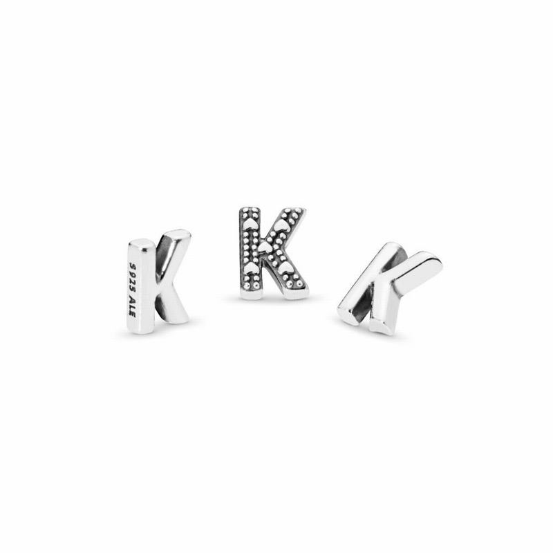 Pandora Letter K Petite Locket Charm Online NZ, Sterling Silver (904326-YDE)